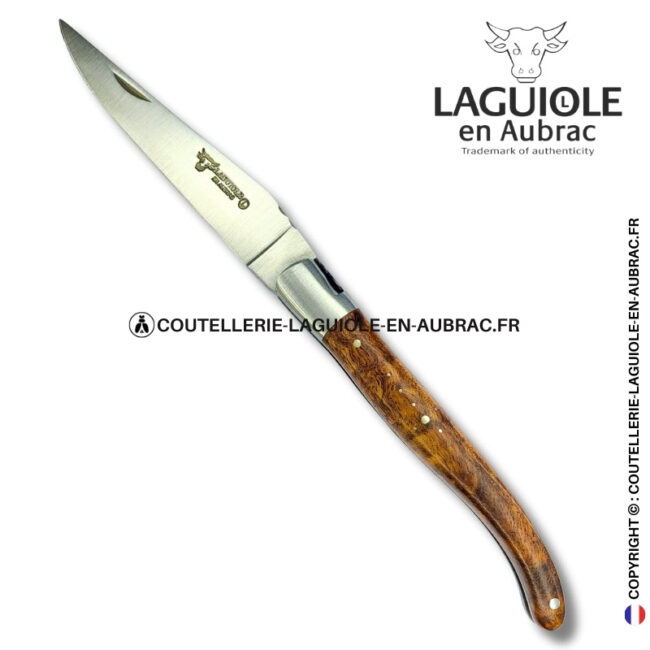 lisière d’albizia : couteau laguiole 1 mitre en bois d'albizia