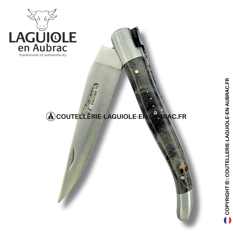 abeille nocturne : couteau laguiole en loupe de peuplier noire