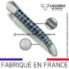 couteau laguiole doubles platines en molaire de mammouth bleue – lame damas balbach inox