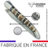 couteau laguiole doubles platines en molaire de mammouth marron – lame damas balbach inox