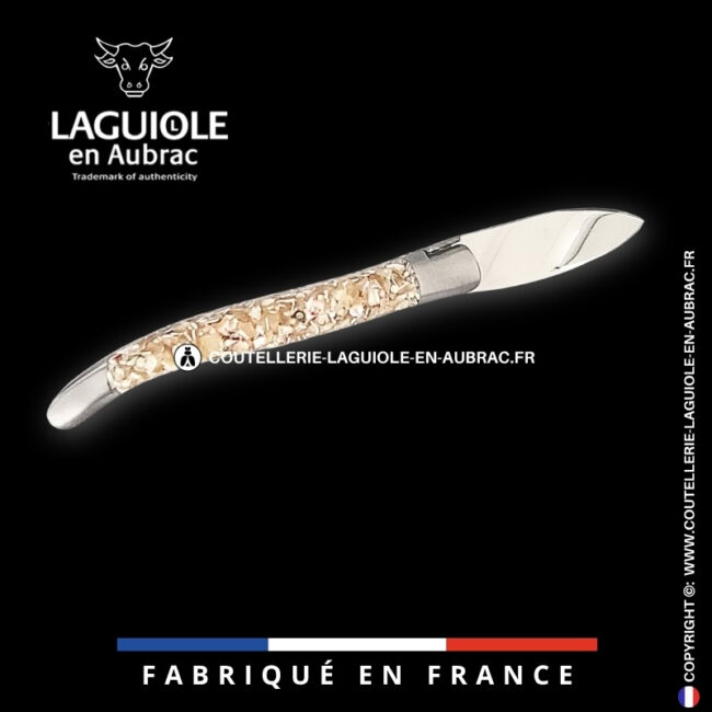 couteau à huître laguiole en aubrac en coquilles de troca