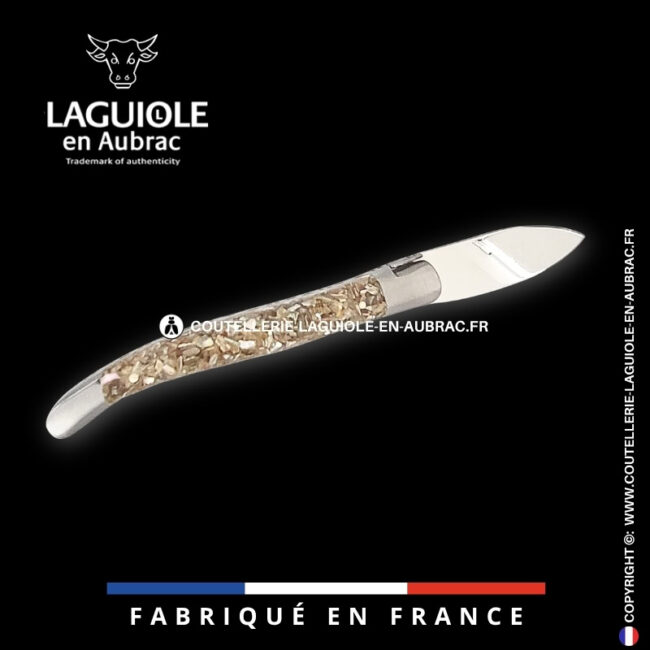 couteau à huître laguiole en aubrac en coquilles d’ormeaux