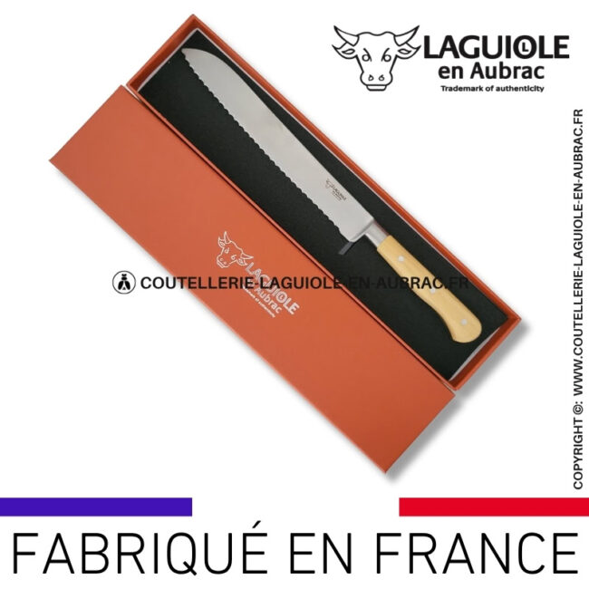 couteau à pain laguiole en aubrac en buis