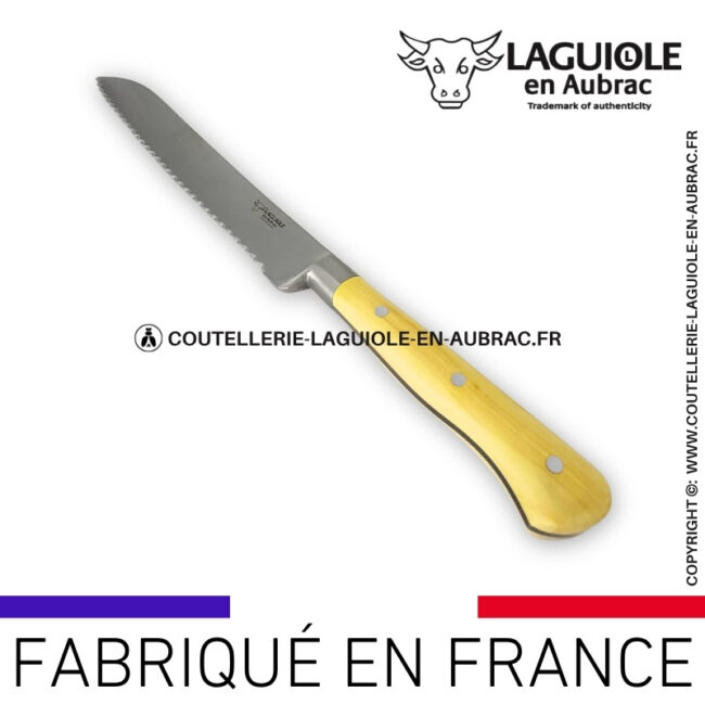 couteau à pain laguiole en aubrac en buis
