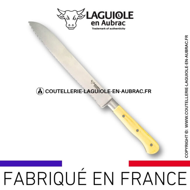 couteau à pain laguiole en aubrac en buis