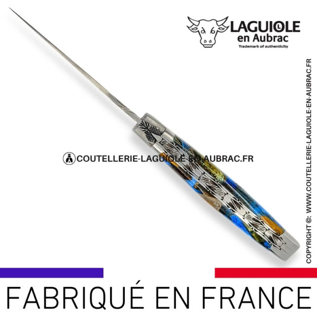 couteau laguiole en aubrac pliant aux doubles platines