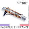 couteau laguiole en aubrac pliant aux doubles platines "fusion ivoire nature" finition satinée