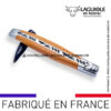 couteau laguiole en aubrac pliant en platane et finition satinée
