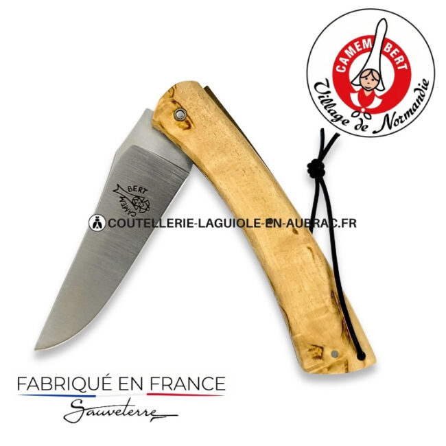 couteau plein manche le camembert® en bouleau