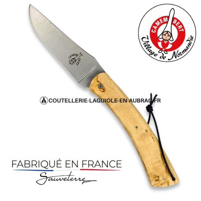 couteau plein manche le camembert® en bouleau