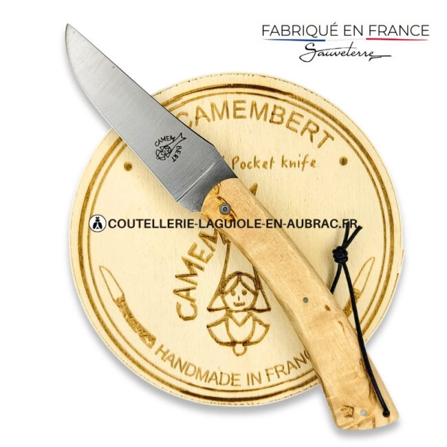 couteau plein manche le camembert® en bouleau