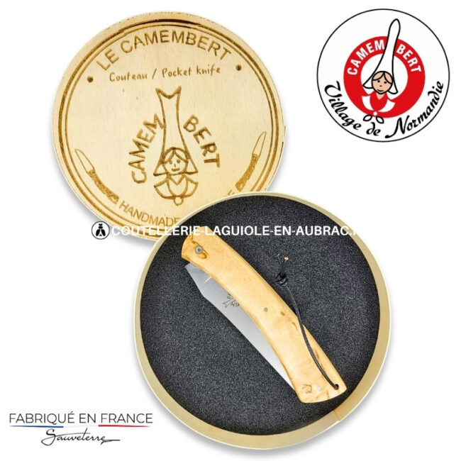 couteau plein manche le camembert® en bouleau