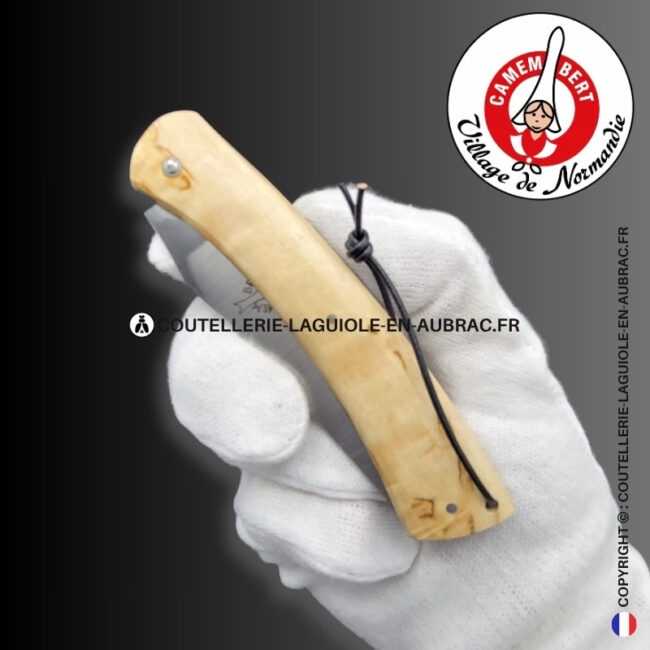 couteau plein manche le camembert® en bouleau
