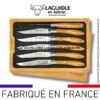 couteaux de table laguiole en aubrac "crocus" en olivier (set de 6)
