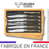 couteaux de table laguiole en aubrac en bois fossilisé morta (set de 6)