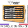 couteaux de table laguiole en aubrac en genévrier aux lames damas japonais (set de 6)