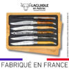 couteaux de table laguiole en aubrac en loupe et bois mixtes (set de 6)