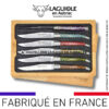 couteaux de table laguiole en aubrac en marqueterie bicolore mixte (set de 6)