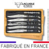 couteaux de table laguiole en aubrac en molaire de mammouth bleue (set de 6)