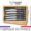 couteaux de table laguiole en aubrac en molaire de mammouth mixtes (set de 6)