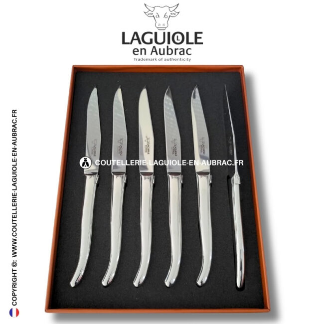couteaux de table laguiole en aubrac inox forgés à chaud (set de 6)