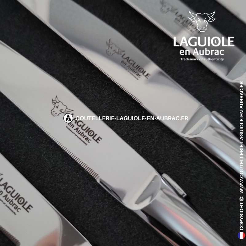 couteaux de table laguiole en aubrac inox forgés à chaud (set de 6)