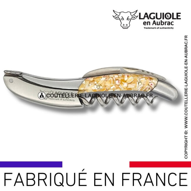 sommelier laguiole en aubrac en coquilles de troca recyclées finition satinée