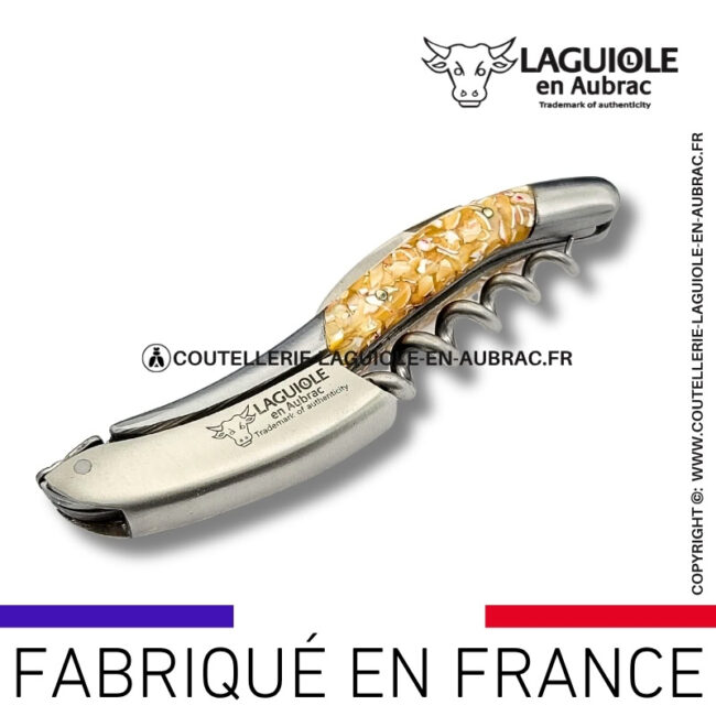 sommelier laguiole en aubrac en coquilles de troca recyclées finition satinée