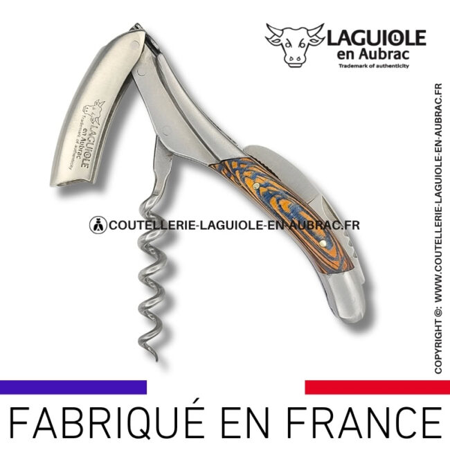 sommelier laguiole en aubrac en loupe de platane bleue – finition satinée