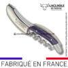 sommelier laguiole en aubrac en marqueterie bicolore pourpre – finition satinée
