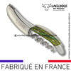 sommelier laguiole en aubrac en marqueterie bicolore vert – finition satinée