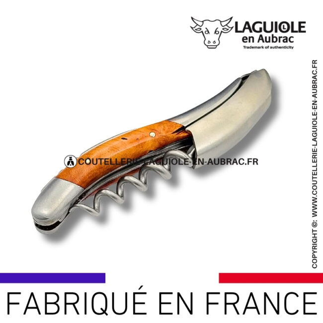 sommelier laguiole en aubrac en racine de bruyère – finition satinée