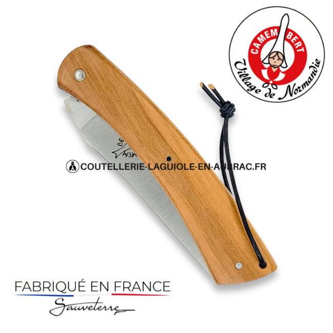 couteau pliant le camembert plein manche en pommier
