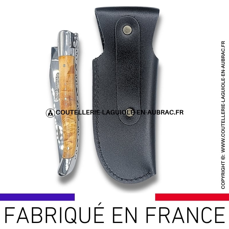 etui cuir végétal noir avec boucle large et passant ceinture