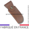 etui cuir végétal noisette avec boucle large et passant ceinture
