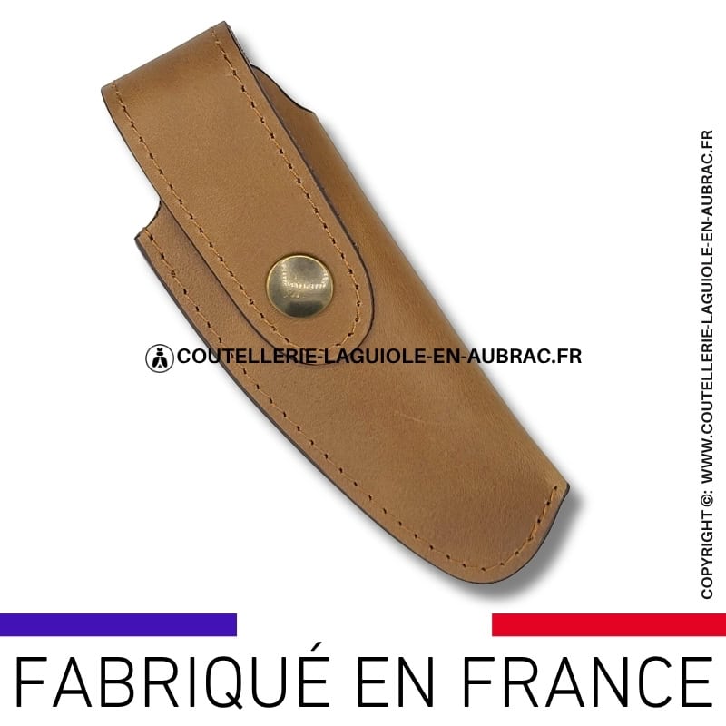etui en cuir arizona fauve avec passant ceinture