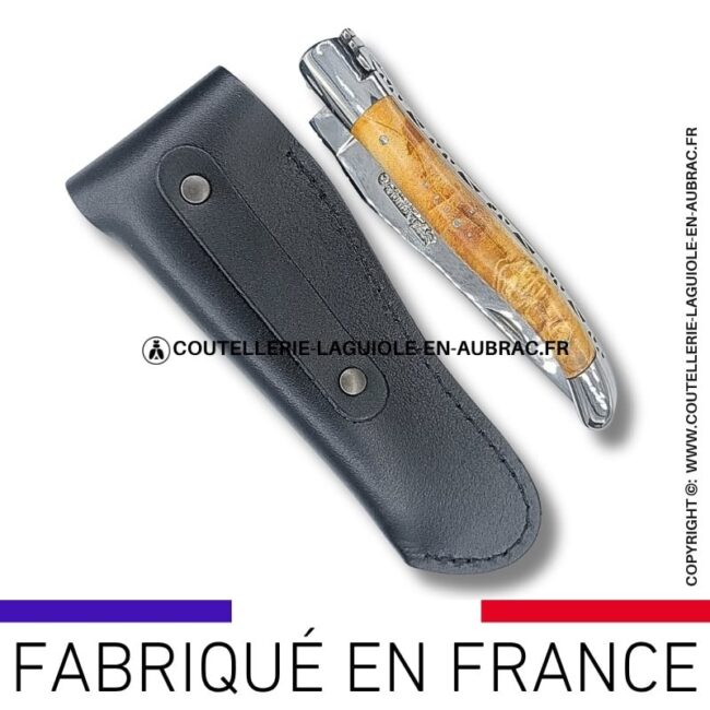 etui en cuir souple noir avec passant ceinture