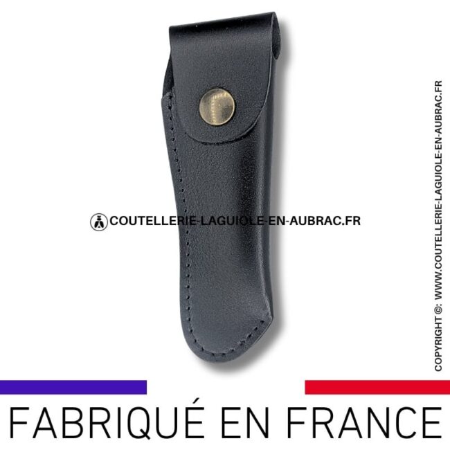 etui en cuir souple noir avec passant ceinture