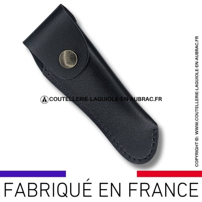 etui en cuir souple noir avec passant ceinture