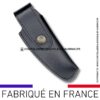 etui en cuir souple noir avec passant ceinture