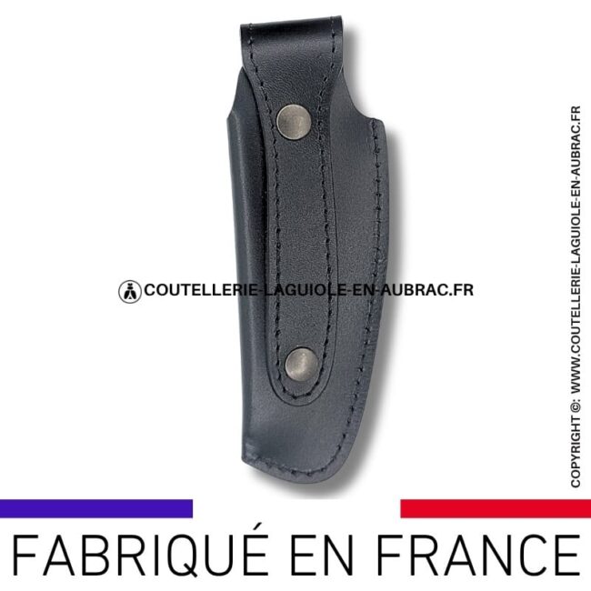 etui en cuir souple noir avec passant ceinture