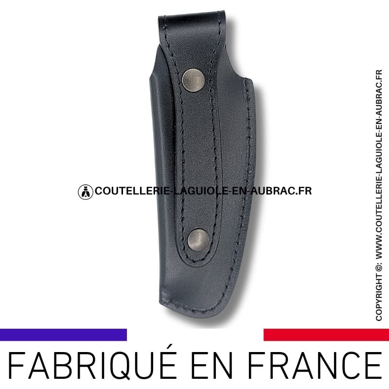 etui en cuir souple noir avec passant ceinture