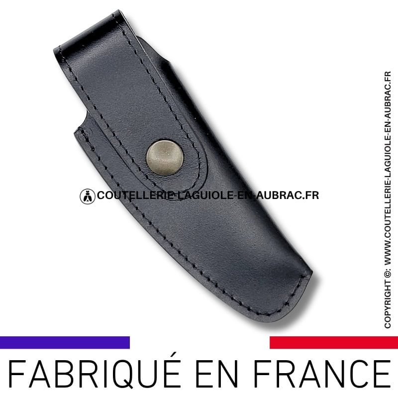 etui en cuir souple noir avec passant ceinture