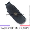 etui en cuir végétal noir plat et passant ceinture