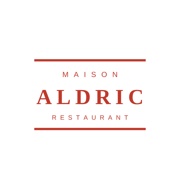 Logo fictif Maison Aldric Restaurant, composé uniquement de lettrage