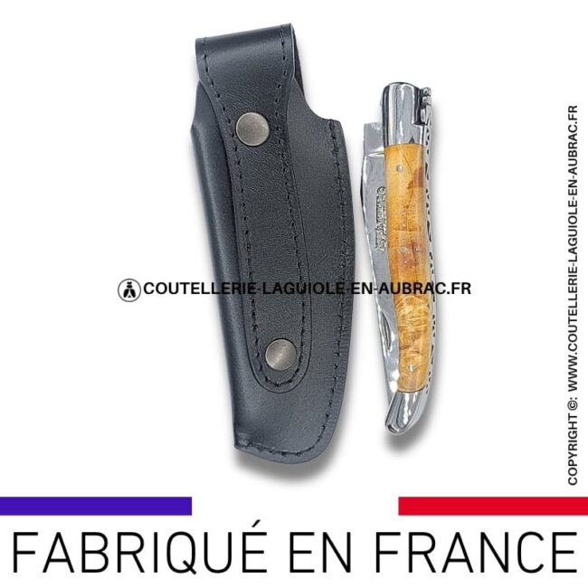 etui en cuir souple noir avec passant ceinture