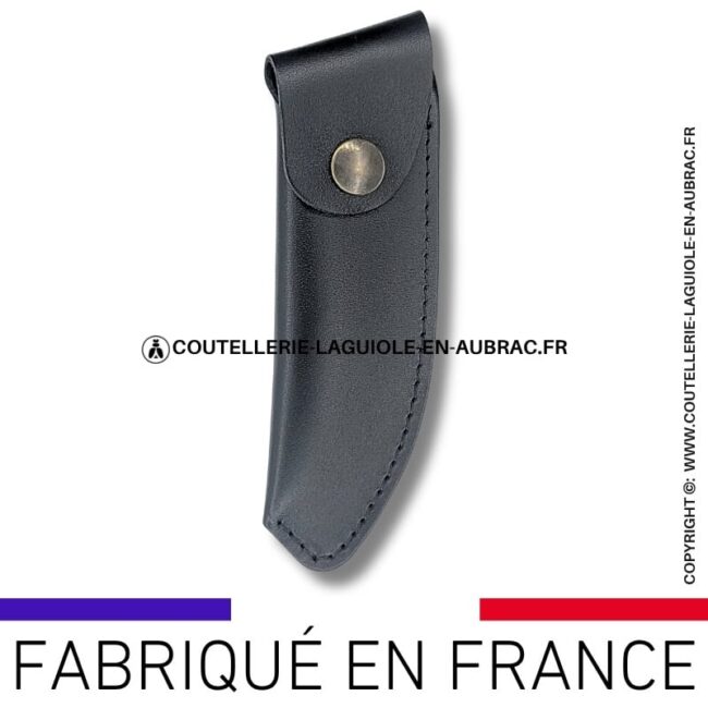 etui en cuir souple noir avec passant ceinture